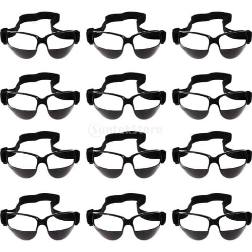 12 Pieces/Set Anti Down Basketball Glasses Frame Sports Eyewear Professional Basketball Training Supplies Black
