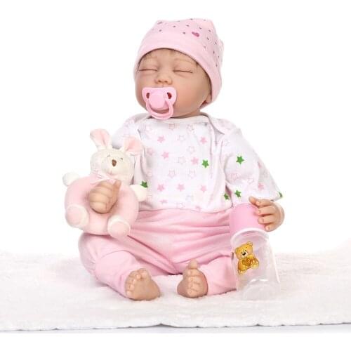 22'' 55 cm Reborn Baby Doll Silicone Lifelike Bebe alive Reborn Bonecas Children Playmate fashion DIY Birthday Gifts Toy