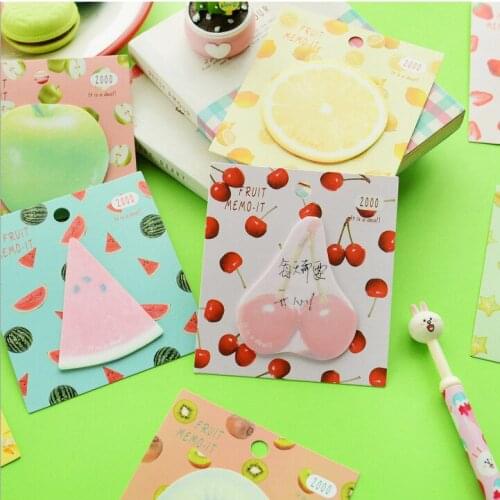 3pcs Creative South Korea stationery lovely fruit shape can be posted to facilitate the use of tear down note message Memo Pad a