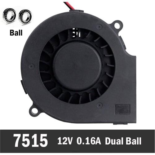 5Pcs Gdstime Ball Bearing DC 12V 75mm 7515 75mm x 15mm PC Computer Cooling Cooler DC Centrifugal Blower Fan