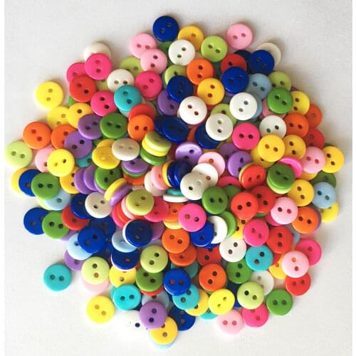 6mm 9mm 11mm 12mm Mix Color Round Plastic Mini Buttons Sewing Decorative Button Scrapbooking Garment DIY Apparel Accessories