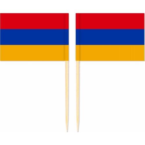 Armenian Toothpick Flag 3.5X2.5CM Cake Topper Party Cupcake Wedding Baby Shower Supplies Lovely Baking Dessert Decorations