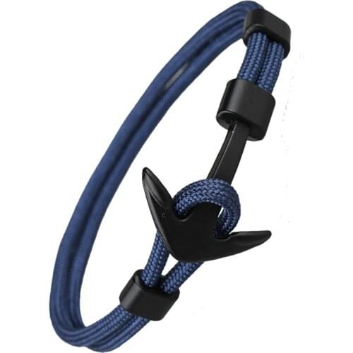 Navy Style Survival Bracelets Multilayer Rope Silver-Color-Anchor Bracelet For Women Handmade Men Jewelry