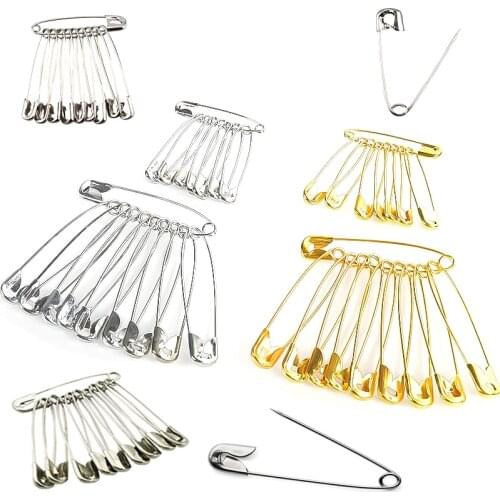 100Pcs Silver Tone Safety Pins Stainless Steel Brooch Jewelry Small Safety Pins Brooch Craft for DIY Sewing Tools Accessories