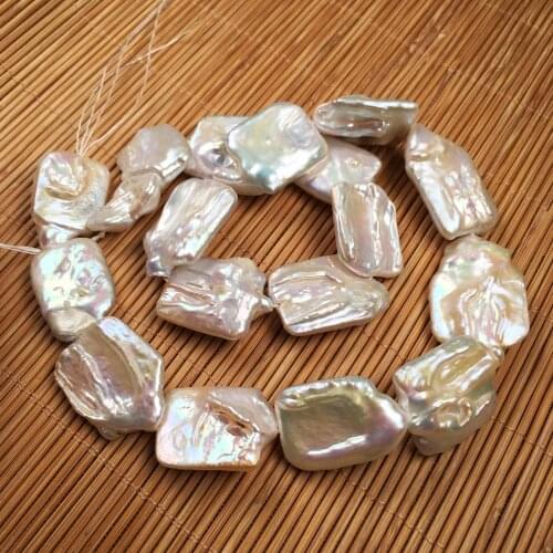 Natural Freshwater Pearl Beading Square shape Isolation Punch Loose Beads For jewelry making DIY Necklace Bracelet Accessories