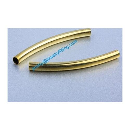 Jewelry findings Brass metal tube beads spacer beads Bent tube Beads for jewelry making 4.5*50*0.2mm