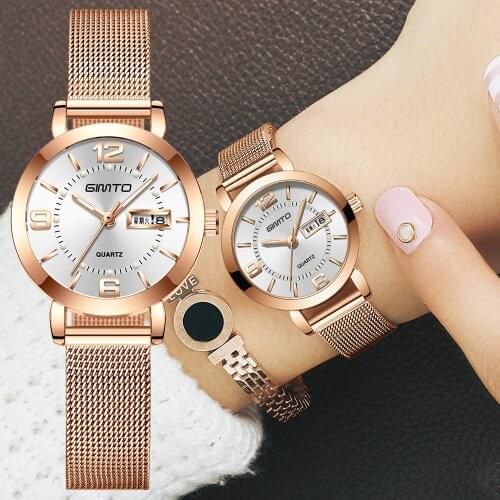 GIMTO Mini Dress Women Watches Silver Brand Quartz Ladies Watch Fashion Girl Bracelet Wristwatch Relogio Feminino Montre Femme
