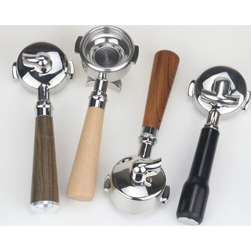 Coffee machine Tamper 304 stainless steel wooden handle ABS 58mm with filter Coffee extract Single mouth / double mouth
