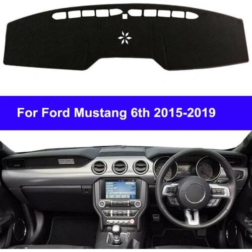 Car Dashmat Dashboard Cover Mat Pad Sun Shade Instrument Protective Carpet Accessories For Ford Mustang 2015 2016 2017 2018 RHD