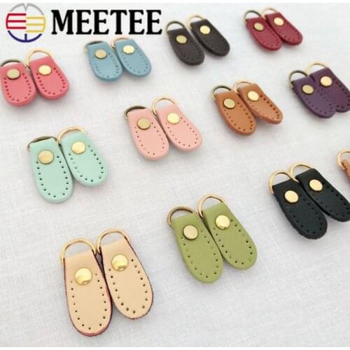 Meetee 10pcs 13X34mm Luggage Side Clamp Leather Buckle Bag Strap Hang Hook DIY Zipper Puller Manual Purse Sewing Accessories