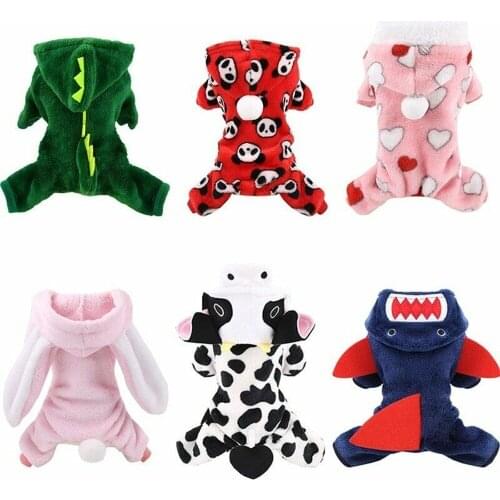 Soft Warm Pet Dog Jumpsuits Clothing for Dogs Pajamas Fleece Pet Dog Clothes