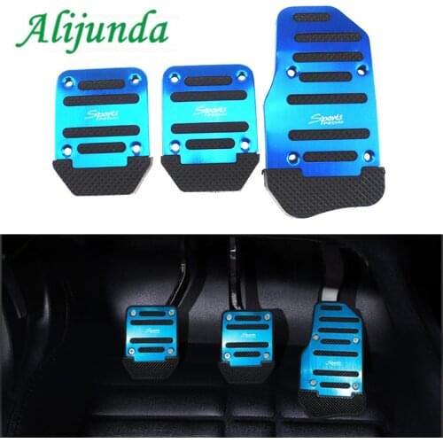 3 PCS Red Blue Foot Rest Fuel Gas Brake Clutch Pedals Plate for Volkswagen Polo Bora Golf Cover for Car Pedal Pads for KIA