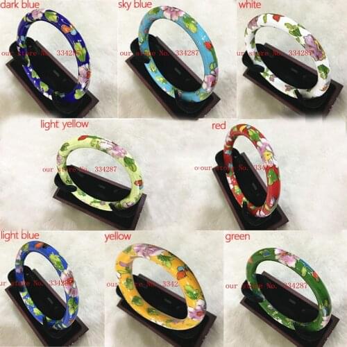 Wholesale 1PCS Chinese Handmade Cloisonne Enamel Cuff Hollow Bracelet Bangle 002