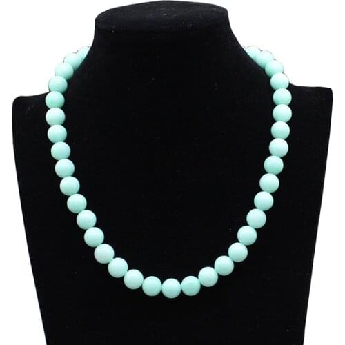 Natural Sky Blue Amazonite Stone Beads For Jewelry Making DIY Women Necklace elegant gift jewelry 18inch