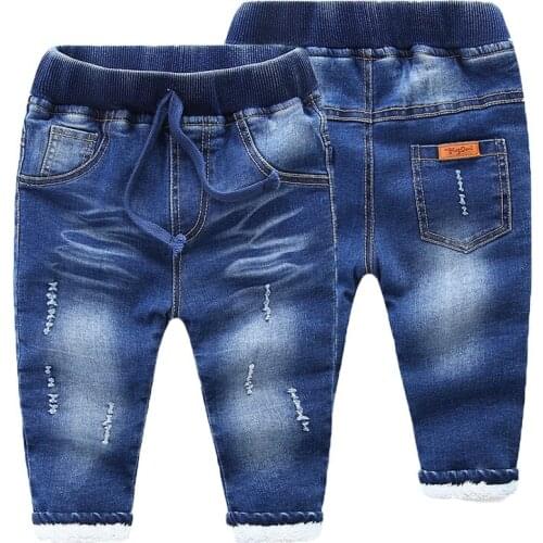 Thick Girls Jeans Baby Kids Jeans for Children Boys Girls Leggings Kids Thick Fleece Pants Toddler Pants Girls Pants Winter 1-5Y