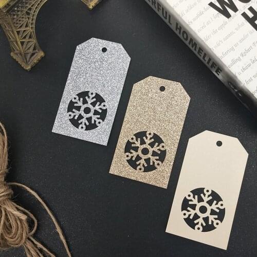 Multicolor Christmas Snowflake Paper Tags Handmade Xmas Favors Craft Gift Hang Tags Packaging Label Price Garment Baking Tags