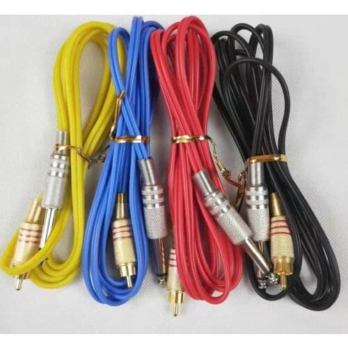 4 Colors Silicone Hook Line for Straight RCA Interface Insert Tattoo Machine Conversion kit Tattoo Machine Power Supplies