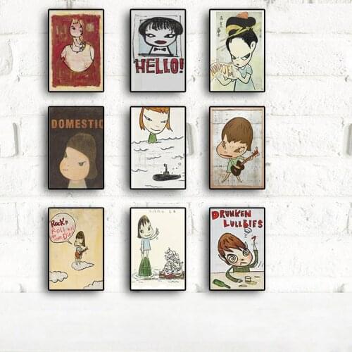Sleep walking Doll Drawing Scandinavian Japanese Canvas Painting Yoshitomo Nara Anime Poster Print Wall Pictures For Kids Room