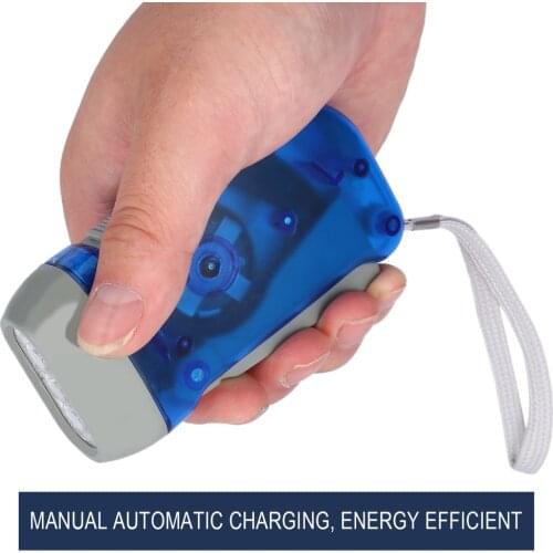 LED Lights Hand Pressing Dynamo Crank Power Flashlight Torch Light Camping Lamp Built In Battery Outdoor Emergency Portable Lamp