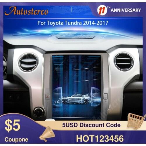Tesla Style Android 9 PX6 Vertical Screen Car GPS Navigation For Toyota Tundra 2014-2019 Head Unit Multimedia Player Auto Radio