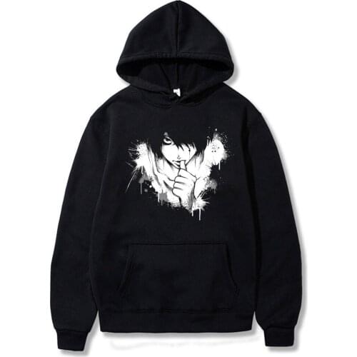 DEATH NOTE Horror Japan Anime L·Lawliet Hooded Sweatshirt Men Women Fashion Winter Warm Hoody Harajuku Casual Loose Hoodies Top