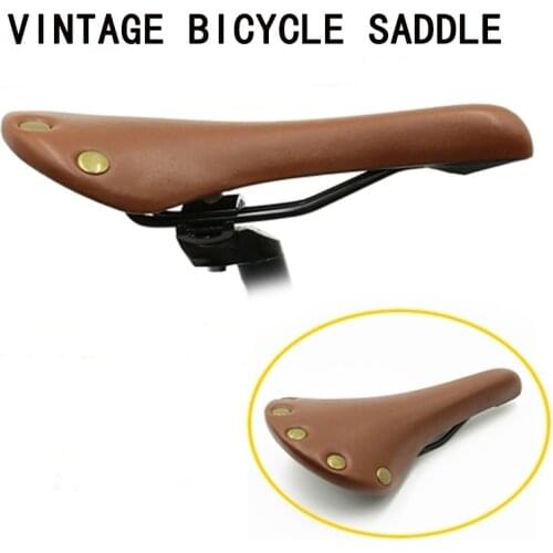 Copper ingot retro saddle brown Artificial LeatherVintage Bicycle saddle Brown saddle