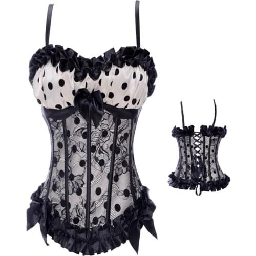 Amazing Women Corselet Waist Corsets Bustiers Sexy Corset Classic Polka Dot Underwear