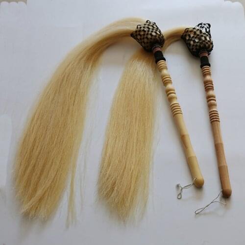 WuDang Tai Chi Whisk High Grade Real Horsetail Wood Handle Taoism FUCHEN Horse Tail