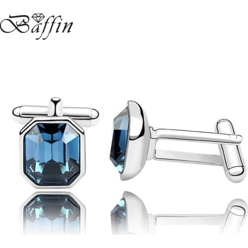 Baffin High Quality Male French Shirt Cufflinks Made With Swarovski Elements Crystals Mens Wedding Shirt Cuff Links