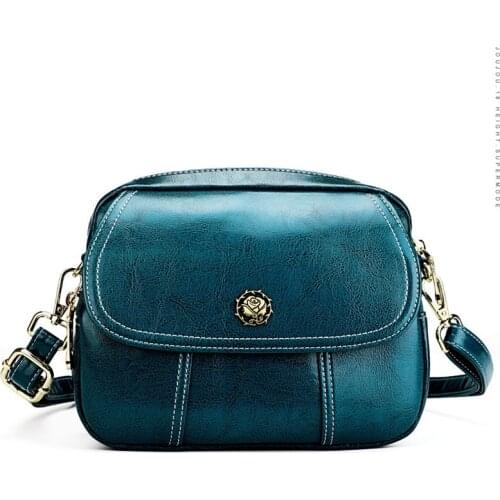 Women Bag Oil Wax Womens Leather Handbags Luxury Lady Hand Bags With Purse Pocket Women Messenger Bag SmallTote Sac Bols