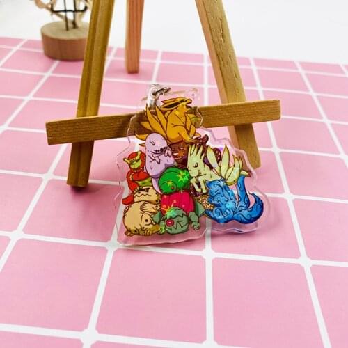 Women Men Keychain Acrylic Double-side Pendant Key Ring Cartoon Fashion Accessories For Fans Christmas Jewelry Gift Wholesale