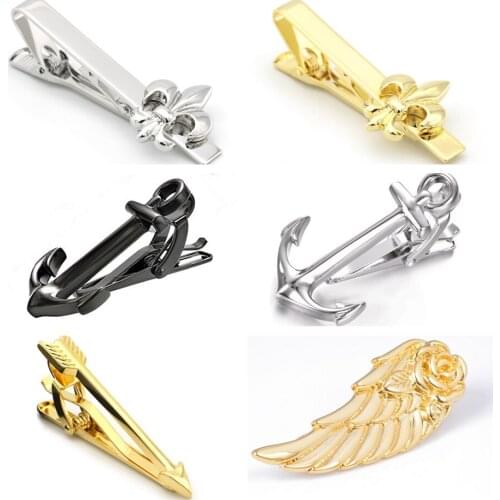 10pcs/lot Classical Gunblack/Silver Anchor Tie Clip Tie Pin Tie Bar Clasp Wedding Business Favor Gift Mens Jewelry