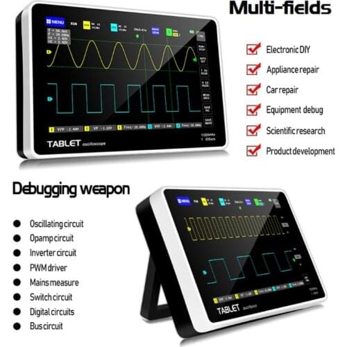 1013D Dual Channel 100M Bandwidth 1GS Sampling Rate Digital Tablet Oscilloscope M2EC
