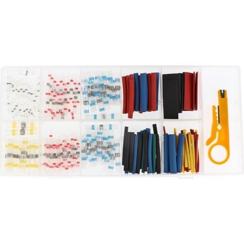 110pcs Heat Shrink Solder Seal Waterproof Solder Wire Connectors & 80pcs Heat Shrink Tubing Stripper & Mini Wire Stripper