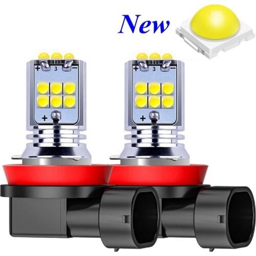 2PCS H8 H11 H10 H16 PSX24W 9006 HB4 9005 HB3 PY24W P13W High Quality 1800LM LED Bulb Car Anti Fog Light Auto FogLamp White Amber
