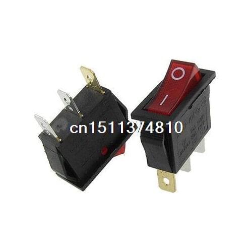 AC 16A/250V 20A/125V Red Light Illuminated On Off SPST Boat Rocker Switch x 5 Pc