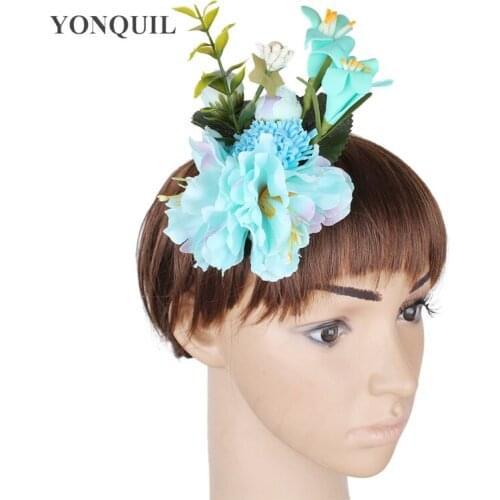 6PCS/LOT Silk Flower Hair Clip For ladies Hairpin hair clips Headwear Women Fascinator Hats Millinery Cap Party Hair Accessories