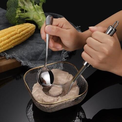Non-Stick Creative Meatball Maker Spoon Meat Baller with Elliptical Leakage Hole Meat Ball Mold Kitchen Utensil Gadget Meat Tool