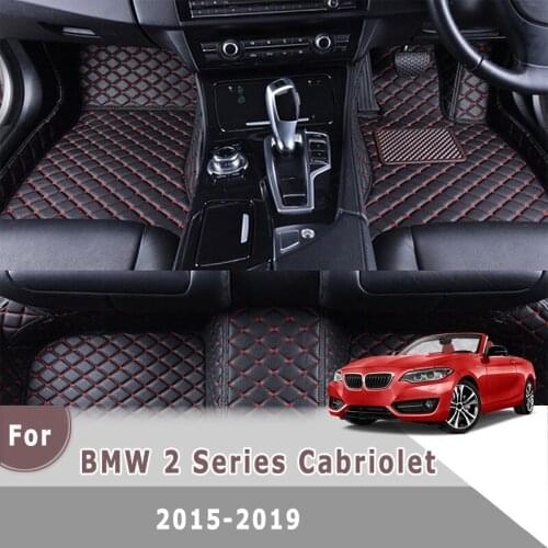 RHD Custom Car Floor Mats For BMW 2 Series Cabriolet 2019 2018 2017 2016 2015 Auto Interior Accessories Styling Leather Foot Rug
