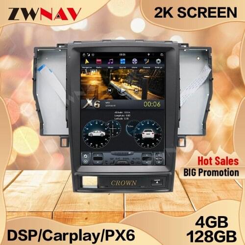 128GB Tesla Screen For 2005 2006 2007 2008 2009 Toyota Crown Android 9 Unit Car Multimedia Player GPS Radio Stereo