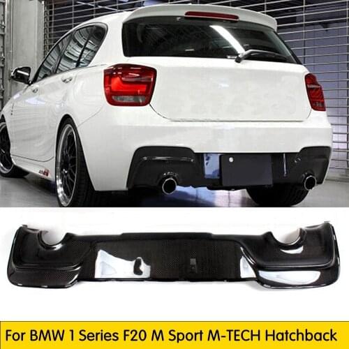 Car Styling Carbon Fiber Rear Bumper Lip Diffuser For BMW 1 Series F20 M Sport M-TECH Hatchback Only M135i 12-14