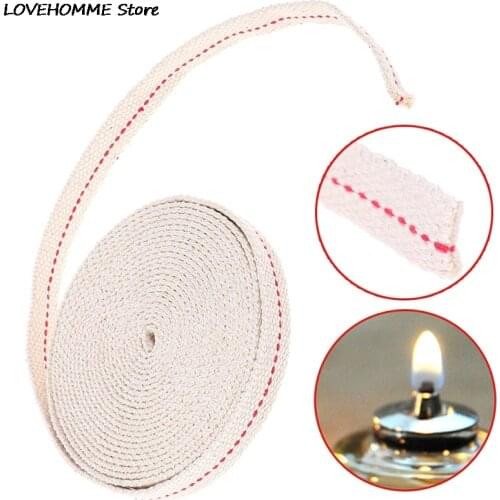 4.5m 1.5cm Feet White Flat Cotton Alcohol Wick Oil Lamp Wicks Burner For Glass Oil Lamps Lanterns Accessories