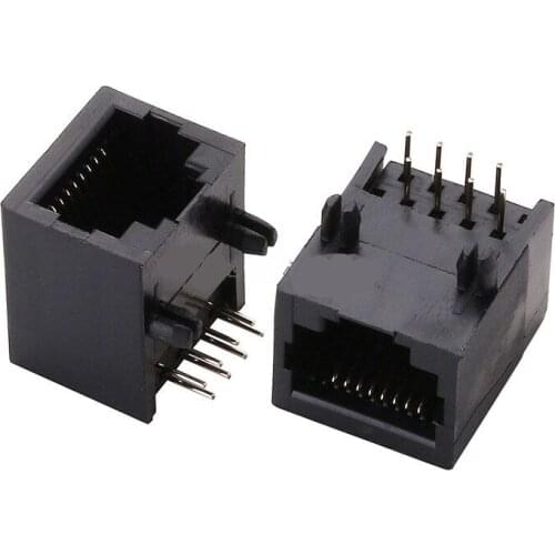 Free shipping 10PCS RJ45 socket 59 full plastic 90 degree horizontal network socket net mouth socket 59-8P8C full plastic