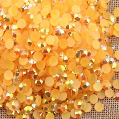 2MM 3MM 4MM 5MM 6MM Bling Orange Jelly AB Color Resin Rhinestones Hand Craft Flatback Resin Stone Garment&Nail Arts Decoration