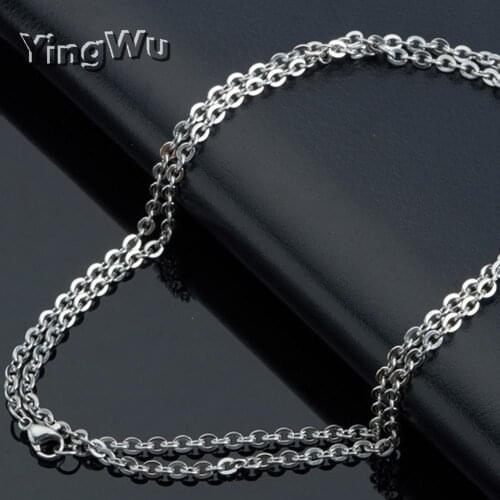 Yingwu Stainless Steel 2.4mm Link Chain DIY Necklaces Jewelry Making 40cm 45cm 50cm 60cm 70cm 80cm Chain with Lobster Clasp