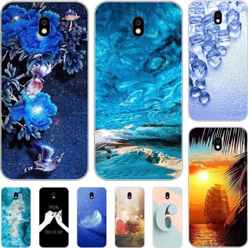 For Samsung Galaxy J5 2017 J530 SM-J530F J5 Pro J7 2017 J730 J7 Pro Cover Fashion Cool Cartoon Flower Capa Soft Silicone Case