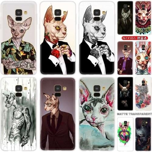 Phone Case For Samsung Galaxy J6 J8 J5 J7 J4 Plus 2018 2016 2017 EU Prime Pro CORE Cover Star Tattoo Sphinx Cat