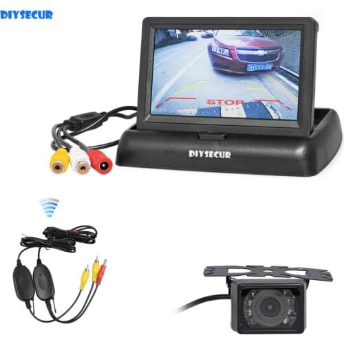 DIYSECUR Wireless 4.3" Car Reversing Camera Kit Back Up Car Monitor LCD Display HD Car Rear View Camera Car Camera
