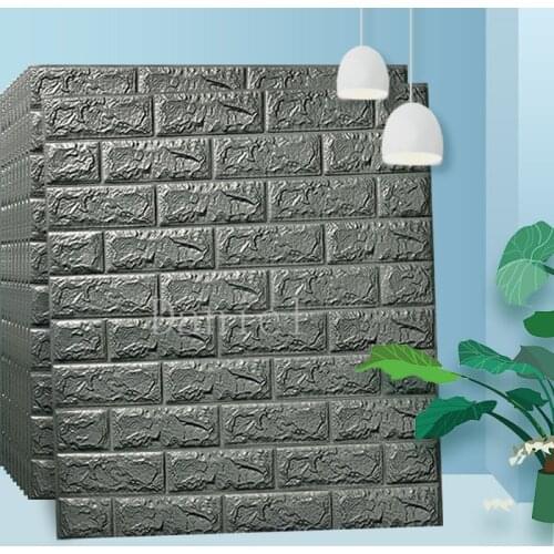 Brick Wall Sticker Diy 3d Pe Foam Wall Panel Bedroom Decal Stone Embossed Decoration Self-adhesive 3d Brick Wall