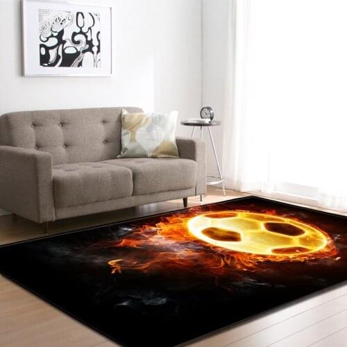 Colorful Cartoon Mats Flame Football Pattern 3D Printing Carpets For Living Room Bedroom Room Kids Play Decor Rugs Carpet Area